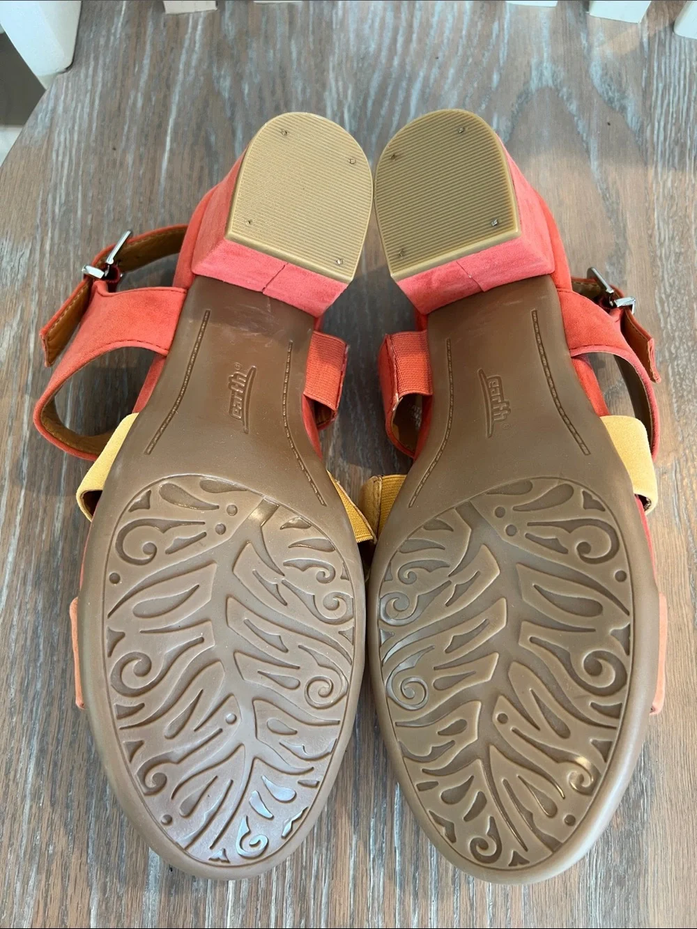 Colorblock Suede Leather Strap Sandals